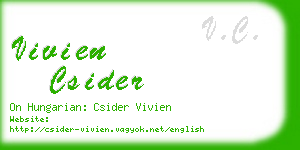 vivien csider business card